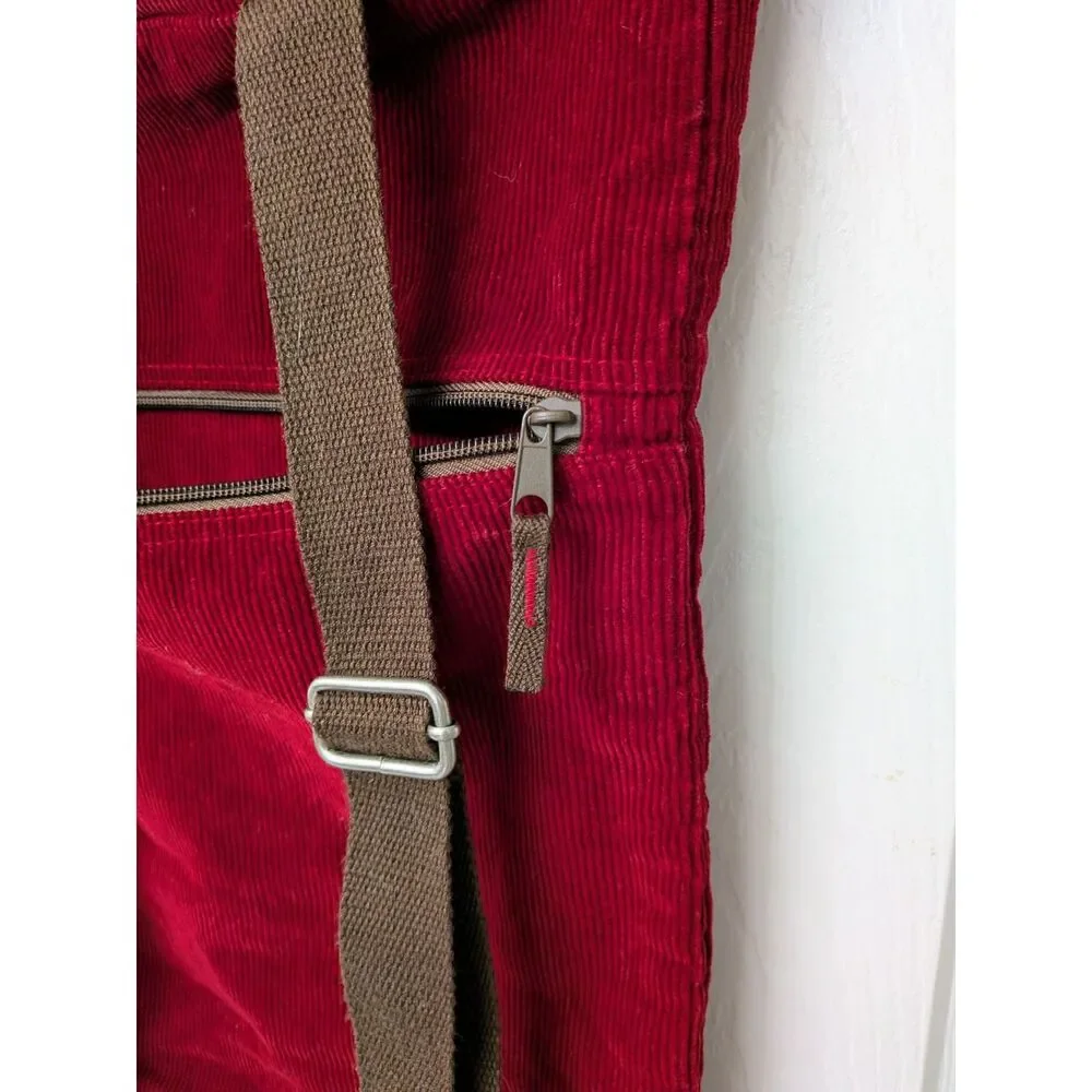 Life is Good Cinch Corduroy Red Backpack| Size 12 1/2” x 17”